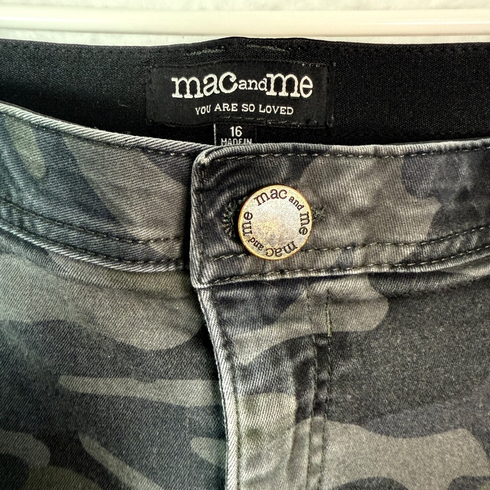 Mac and Me Camo Cargo Pants Jogger Style Ankle‎ Elastic Waist Pockets Sie 16 - Picture 6 of 16